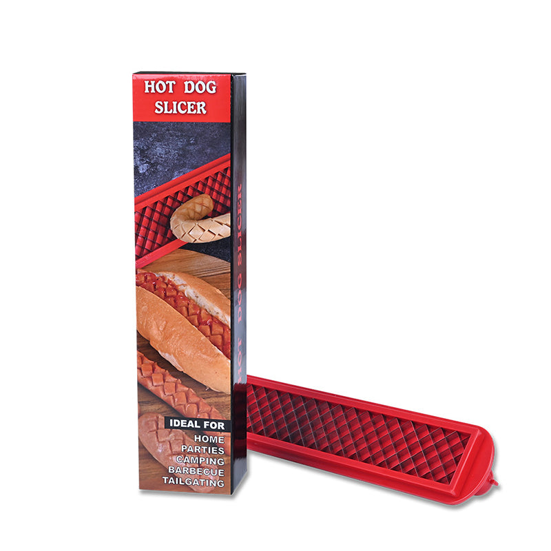 Cross - Groove Sausage & Hot Dog Slicer: Precision Mesh, Ideal Kitchen Accessory.