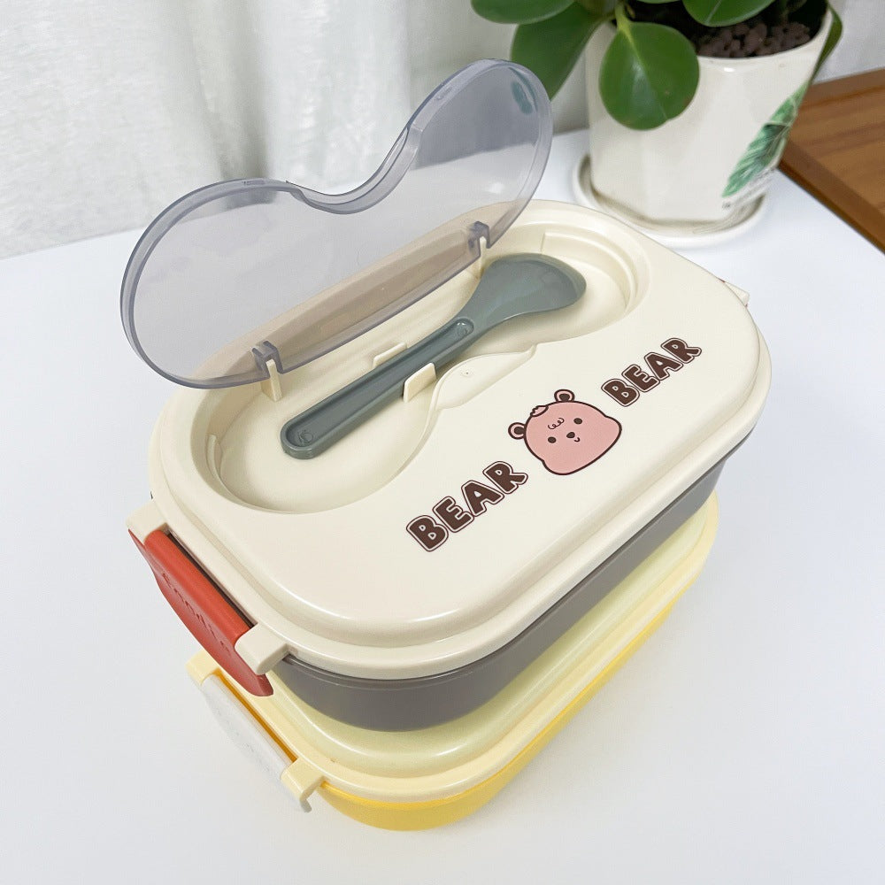 Cartoon cute stainless steel compartment lunch box lunch box fresh-keeping box