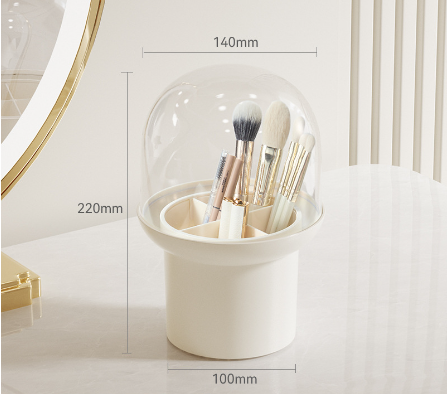 Fashionable and creative desktop dustproof compartment makeup brush storage tube