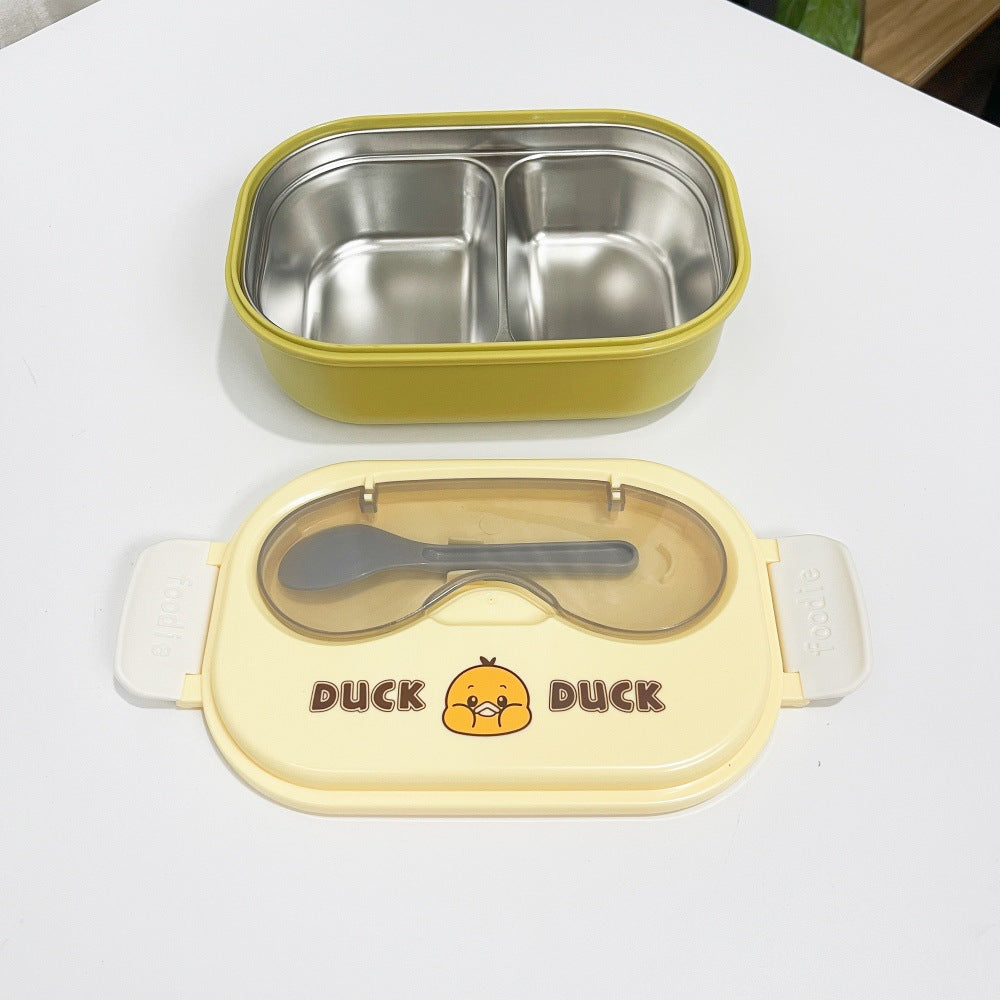 Cartoon cute stainless steel compartment lunch box lunch box fresh-keeping box