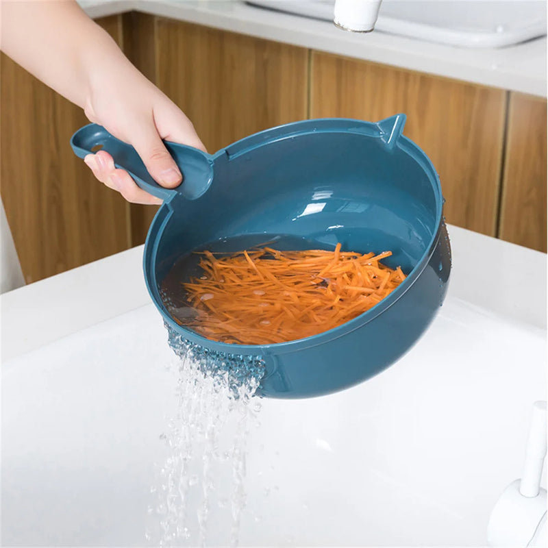 Vegetable Cutter Multifunctional Potato Shredder Household Scraping Radish Grater Slicer with Container Kitchen Gadgets