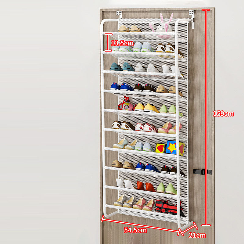 Home dustproof storage shoe cabinet, simple wall mounted space saving shoe rack behind dormitory door, multi-layer assembly shoe rack